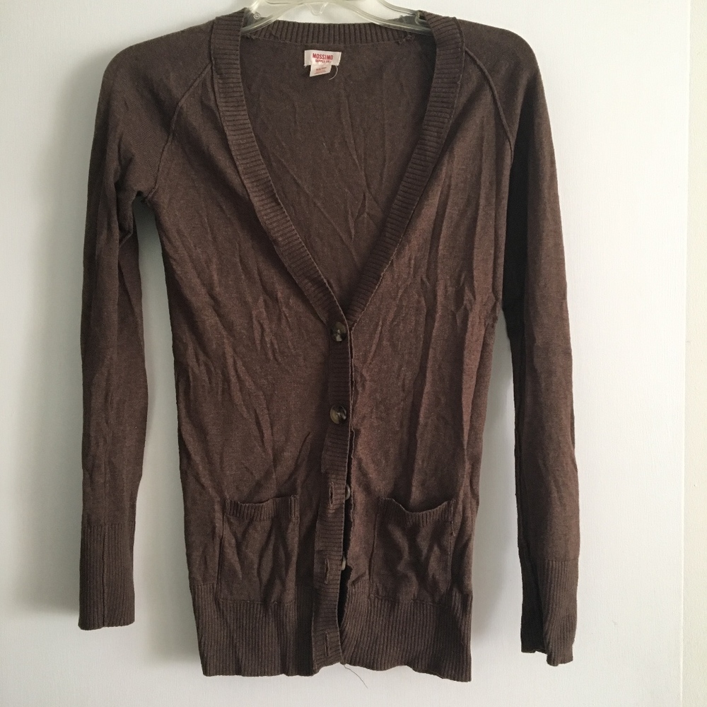 Brown Boyfriend Cardigan XS